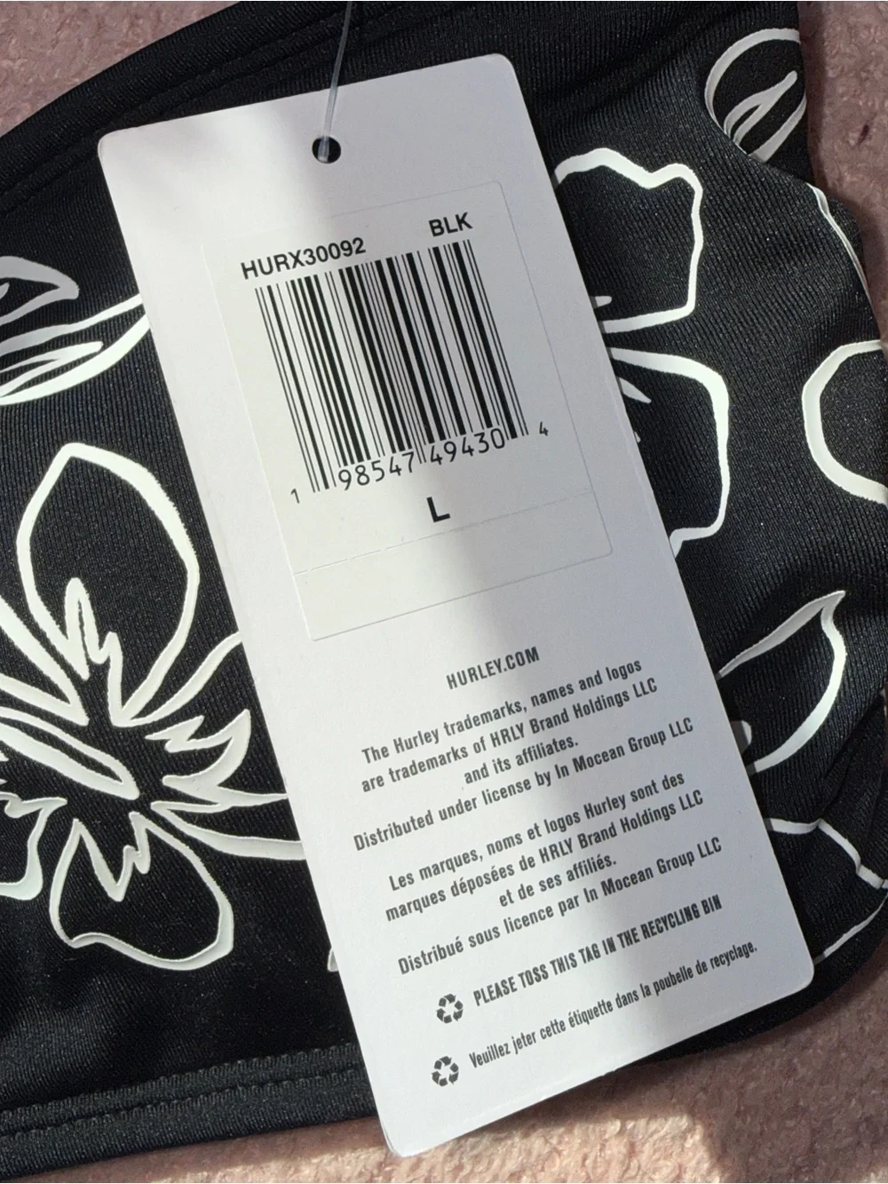 HURLEY DESTINATION UNKNOWN BIKINI TOP L